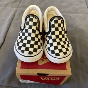 LIKE NEW black/white checkerboard vans